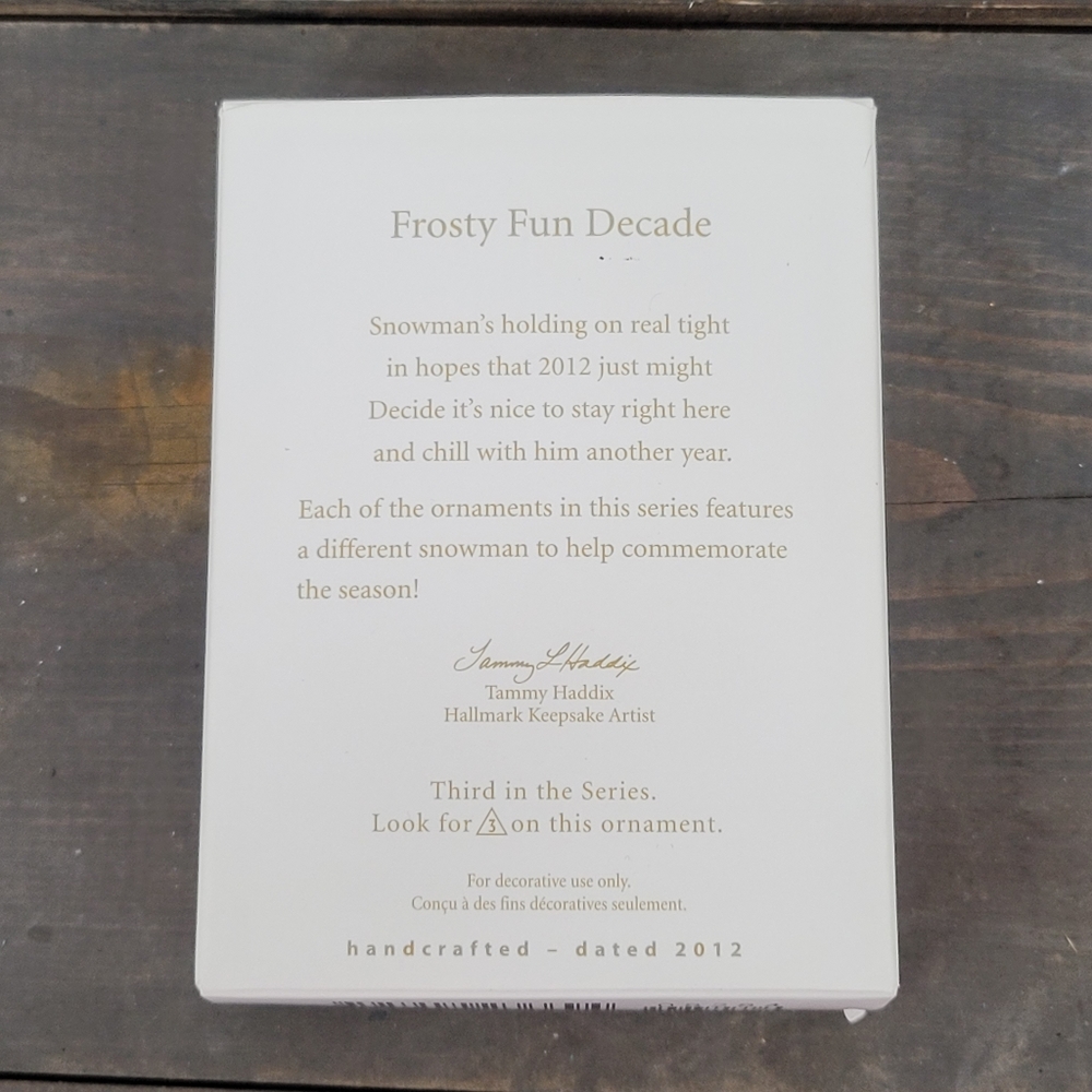 Hallmark Keepsake 2012 Frosty Fun Decade Christmas Tree Ornament Snowman 3rd NIB - Picture 3 of 10